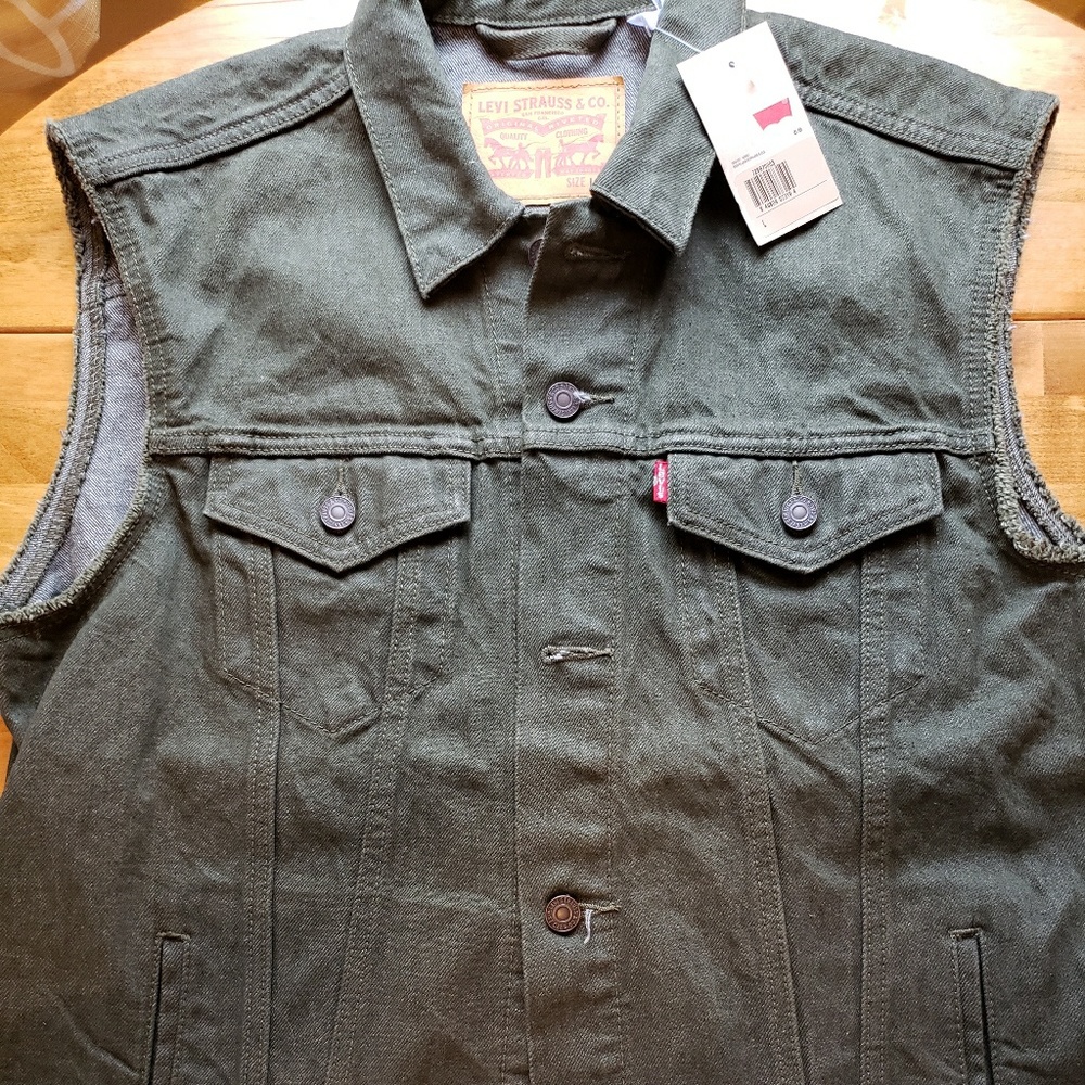 Mens Levi's Olive Denim Vest (New W/ Tags)